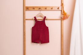 [BEBELOUTE] Corduroy Overall (Red), All-in-One, Short Dungarees for Infant and Toddler, Cotton 100% _ Made in KOREA